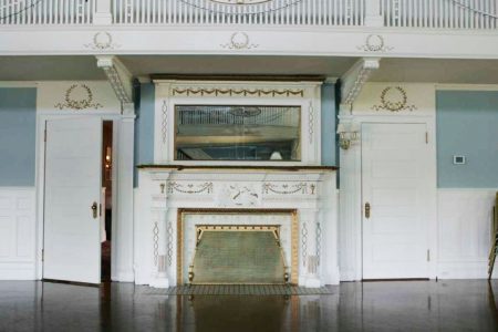 Masury Estate Ballroom fireplace