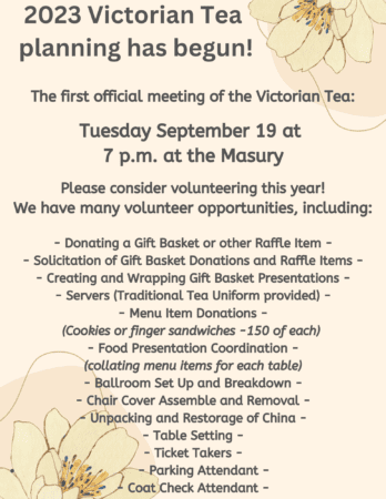 Victorian Tea Planning Meeting